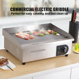 VEVOR 3000W 54cm Commercial Electric Countertop Griddle Flat Top Grill Hot Plate - Front View