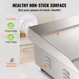 VEVOR 3000W 54cm Commercial Electric Countertop Griddle Flat Top Grill Hot Plate - 45-Degree Angle