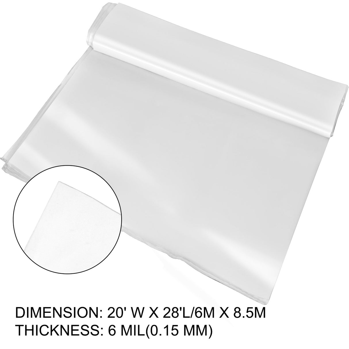 VEVOR Greenhouse Film, Greenhouse Polyethylene Film 20x28 ft Greenhouse Plastic