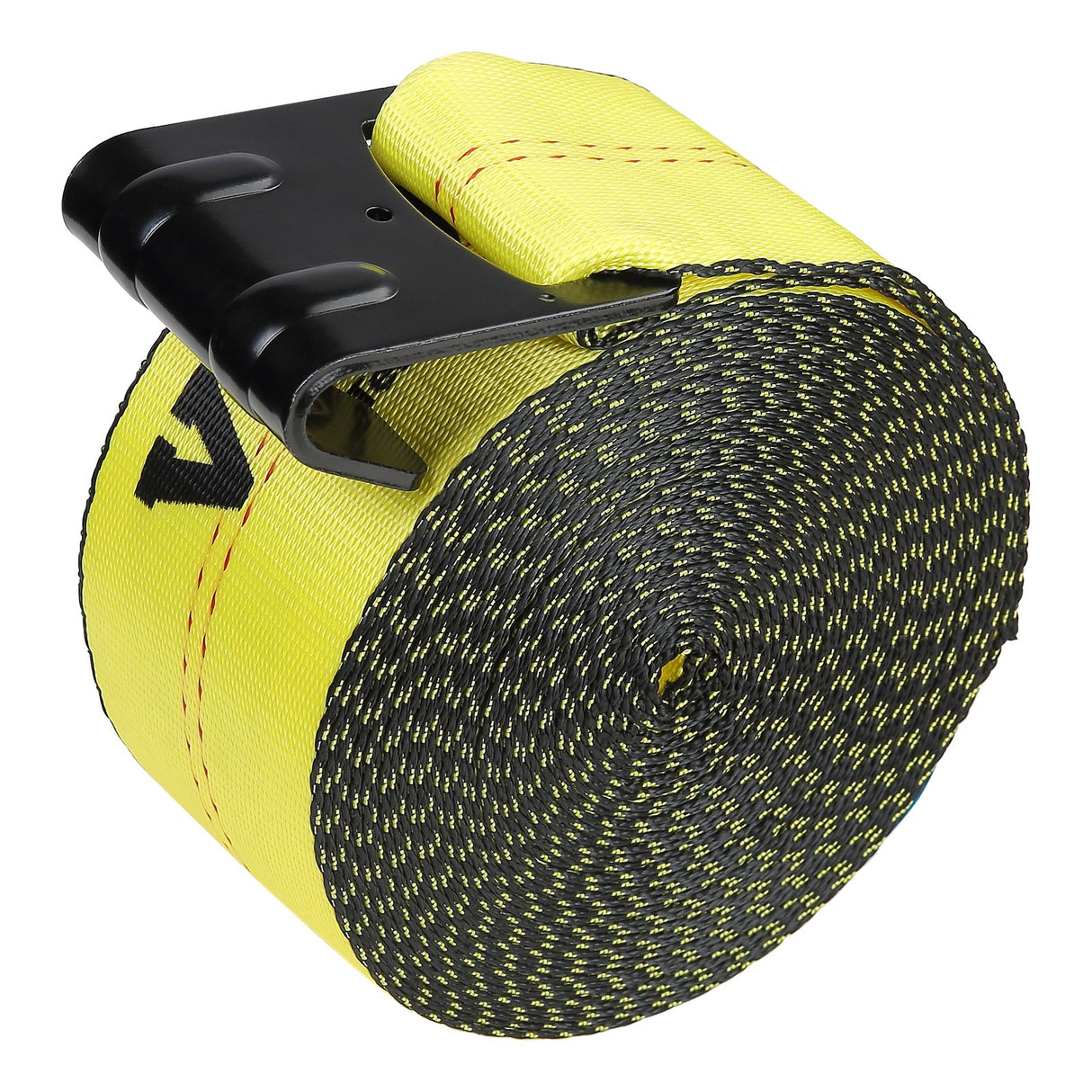 VEVOR Winch Straps, 10.2 cm x 9.1 m, 2.7T Load Capacity, 8.2T Break Strength, Truck Straps with Flat Hook, Flatbed Tie Downs Cargo Control for