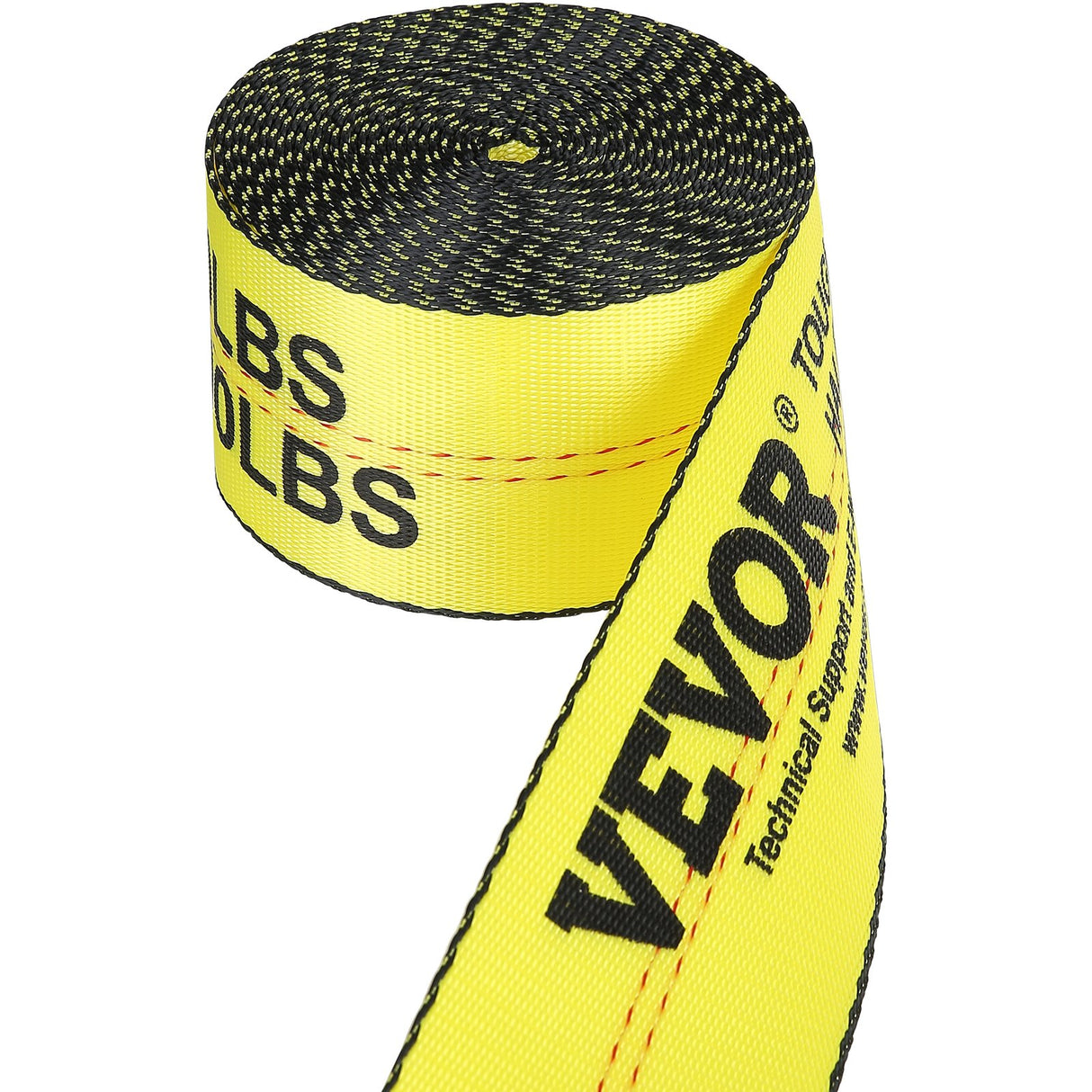 VEVOR Winch Straps, 10.2 cm x 9.1 m, 2.7T Load Capacity, 8.2T Break Strength, Truck Straps with Flat Hook, Flatbed Tie Downs Cargo Control for