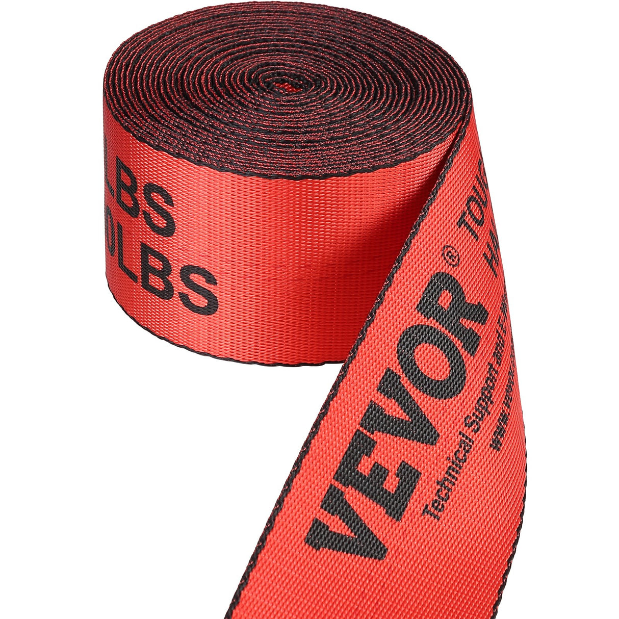 VEVOR Winch Straps, 10.2 cm x 9.1 m, 2.7T Load Capacity, 8.2T Breaking Strength, Truck Straps with Flat Hook, Flatbed Tie Downs Cargo Control for