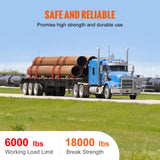 VEVOR Winch Straps, 10.2 cm x 9.1 m, 2.7T Load Capacity, 8.2T Breaking Strength, Truck Straps with Flat Hook, Flatbed Tie Downs Cargo Control for