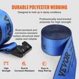 VEVOR Winch Straps, 10.2 cm x 9.1 m, 2.7T Load Capacity, 8.2T Breaking Strength, Truck Straps with Flat Hook, Flatbed Tie Downs Cargo Control for