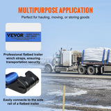 VEVOR Winch Straps, 10.2 cm x 9.1 m, 2.7T Load Capacity, 8.2T Breaking Strength, Truck Straps with Flat Hook, Flatbed Tie Downs Cargo Control for