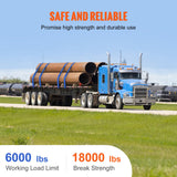 VEVOR Winch Straps, 10.2 cm x 9.1 m, 2.7T Load Capacity, 8.2T Breaking Strength, Truck Straps with Flat Hook, Flatbed Tie Downs Cargo Control for