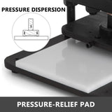 Leather Cutting Machine Double Guiding Shaft Leather Embossing Machine with 260x120mm Upper Platen Max 10 mm Leather Die Cutter Suitable for Photo Paper PVC/EVA Sheet