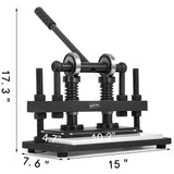 VEVOR Leather Cutting Machine Double Guiding Shaft Leather Embossing Machine with 260x120mm Upper Platen Max 10 mm Leather Die Cutter Suitable for Photo Paper PVC/EVA Sheet - Low Angle