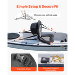 Kayak Seat, 1 Pack 12 mm Thick, Universal Paddle Board Seat with Back Support, Sit-on-Top Soft Padded Cushion with Storage Bag & Adjustable Straps for SUP, Canoe, Fishing Boat, Inflatable Kayak