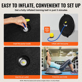 VEVOR Half Exercise Ball Trainer, 23 inch Balance Ball Trainer, 660lbs Capacity Stability Ball, Yoga Ball with Resistance Bands & Foot Pump, Strength Fitness Ball for Home Gym, Full Body Workout, Gray - 45-Degree Angle