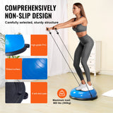 VEVOR Half Exercise Ball Trainer, 23 inch Balance Ball Trainer, 660lbs Capacity Stability Ball, Yoga Ball with Resistance Bands & Foot Pump, Strength