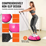 VEVOR Half Exercise Ball Trainer, 26 inch Balance Ball Trainer, 1500lbs Capacity Stability Ball, Yoga Ball with Resistance Bands & Foot Pump, Strength
