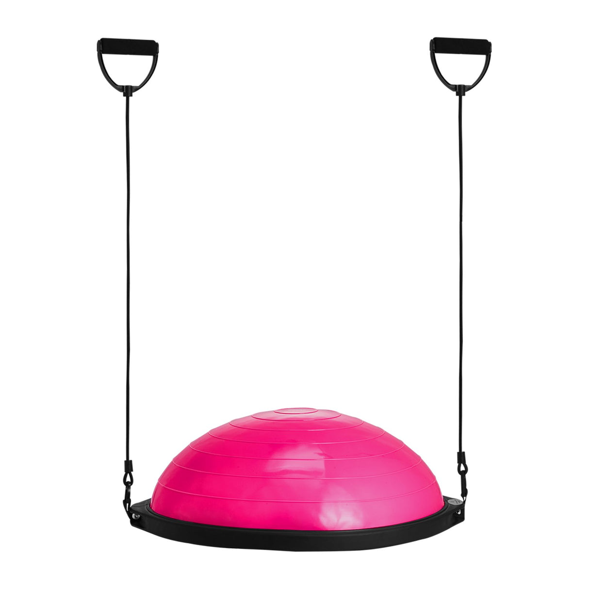VEVOR Half Exercise Ball Trainer, 26 inch Balance Ball Trainer, 1500lbs Capacity Stability Ball, Yoga Ball with Resistance Bands & Foot Pump, Strength Fitness Ball for Home Gym Full Body Workout, Pink