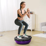 VEVOR Half Exercise Ball Trainer, 23 inch Balance Ball Trainer, 660lbs Stability Ball, Yoga Ball with Resistance Bands & Foot Pump, Strength Fitness