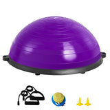 VEVOR Half Exercise Ball Trainer, 23 inch Balance Ball Trainer, 660lbs Stability Ball, Yoga Ball with Resistance Bands & Foot Pump, Strength Fitness