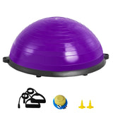VEVOR Half Exercise Ball Trainer, 23 inch Balance Ball Trainer, 660lbs Stability Ball, Yoga Ball with Resistance Bands & Foot Pump, Strength Fitness Ball for Home Gym, Full Body Workout, Purple - Extra Image