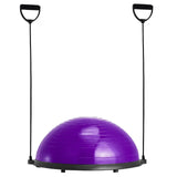 VEVOR Half Exercise Ball Trainer, 23 inch Balance Ball Trainer, 660lbs Stability Ball, Yoga Ball with Resistance Bands & Foot Pump, Strength Fitness Ball for Home Gym, Full Body Workout, Purple - Extra Image
