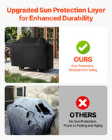 VEVOR 52 inch Grill Cover Heavy Duty BBQ Gas Grill Cover Outdoor Waterproof - Rear View