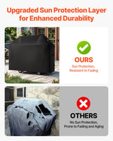 VEVOR 58 inch Grill Cover Heavy Duty BBQ Gas Grill Cover Outdoor Waterproof - Rear View