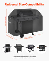 VEVOR 65 inch Grill Cover Heavy Duty BBQ Gas Grill Cover Outdoor Waterproof - Top-Down View