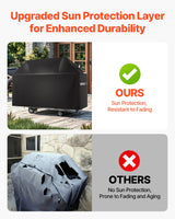 VEVOR 65 inch Grill Cover Heavy Duty BBQ Gas Grill Cover Outdoor Waterproof - Rear View