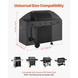 Grill Cover, 63 inch BBQ Covers for Outdoor Grills, Waterproof, Fade Resistant, Weather Resistant Heavy Duty 600D Polyester, Easy On/Off, with Hook-and-Loop Straps, Black - Top-Down View