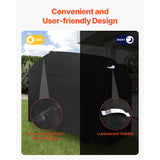 Grill Cover, 63 inch BBQ Covers for Outdoor Grills, Waterproof, Fade Resistant, Weather Resistant Heavy Duty 600D Polyester, Easy On/Off, with Hook-and-Loop Straps, Black - 45-Degree Angle