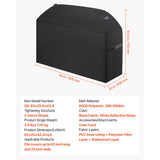 Grill Cover, 63 inch BBQ Covers for Outdoor Grills, Waterproof, Fade Resistant, Weather Resistant Heavy Duty 600D Polyester, Easy On/Off, with Hook-and-Loop Straps, Black - Close-Up Angle