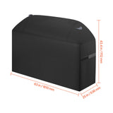 Grill Cover, 63 inch BBQ Covers for Outdoor Grills, Waterproof, Fade Resistant, Weather Resistant Heavy Duty 600D Polyester, Easy On/Off, with Hook-and-Loop Straps, Black - Low Angle