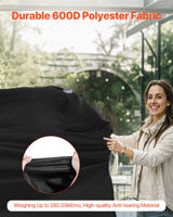 VEVOR Grill Cover, 63 inch BBQ Covers for Outdoor Grills, Waterproof, Fade Resistant, Weather Resistant Heavy Duty 600D Polyester, Easy On/Off, with Hook-and-Loop Straps, Black - Front View