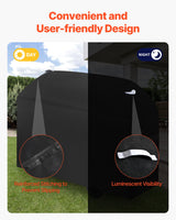 VEVOR Grill Cover, 63 inch BBQ Covers for Outdoor Grills, Waterproof, Fade Resistant, Weather Resistant Heavy Duty 600D Polyester, Easy On/Off, with Hook-and-Loop Straps, Black - 45-Degree Angle