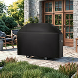 VEVOR Grill Cover, 63 inch BBQ Covers for Outdoor Grills, Waterproof, Fade Resistant, Weather Resistant Heavy Duty 600D Polyester, Easy On/Off, with Hook-and-Loop Straps, Black - Low Angle