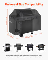VEVOR 48 inch Grill Cover Heavy Duty BBQ Gas Grill Cover Outdoor Waterproof - Top-Down View