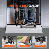 Door Threshold Ramp, 2" Rise, 800 lbs Load Capacity, Door Ramp for Wheelchairs, Aluminum Threshold Ramp for Doorways, Adjustable Modular Threshold Ramp for Wheelchairs, Scooters, Power Chairs