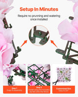 VEVOR 3D Flower Wall Panel, 12 PCS 15 x 15 inch, Artificial Floral Wall Background Mesh Backing Mat,Seamless Design&Easy Installation for Wedding Valentines Day Home Baby Party Backdrop Decor,Pink - Top-Down View