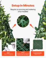 VEVOR Artificial Grass Wall Panels, 40 x 120 inch, Milan Grass Greenery Boxwood Panel for Indoor Outdoor Green Decor & Ivy Fence Covering, Privacy Backdrop Wall Hedge Screen for Garden - Top-Down View