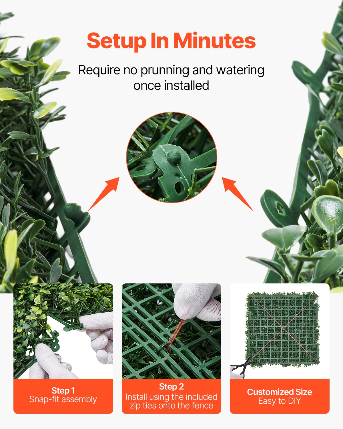 VEVOR Artificial Grass Wall Panels 60 x 120 inch Milan Grass Greenery for Decor