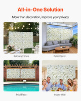 3D Flower Wall Panel, 24 PCS 15 x 15 inch, Artificial Floral Wall Background Mesh Backing Mat,Seamless Design&Easy Installation for Wedding Valentines Day Home Baby Party Backdrop Decor,White