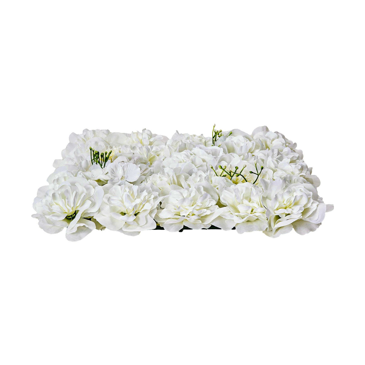 3D Flower Wall Panel, 24 PCS 15 x 15 inch, Artificial Floral Wall Background Mesh Backing Mat,Seamless Design&Easy Installation for Wedding Valentines Day Home Baby Party Backdrop Decor,White
