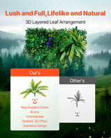 VEVOR Artificial Grass Wall Panels, 8 PCS 20 x 20 inch, 3D Combination Greenery Boxwood  Panel for Indoor Outdoor Green Decor & Ivy Fence Covering, Privacy Backdrop Wall Hedge Screen for Garden - Front View