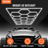 VEVOR Hexagon Garage Lights 66300LM 15 Grids Honeycomb LED Shop Ceiling Light - Front View