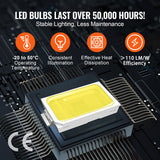 VEVOR Hexagon Garage Lights 66300LM 15 Grids Honeycomb LED Shop Ceiling Light - 45-Degree Angle