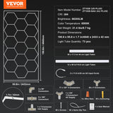 VEVOR Hexagon Garage Lights 66300LM 15 Grids Honeycomb LED Shop Ceiling Light - Close-Up Angle