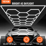 VEVOR Hexagon Garage Lights 86400LM 5 Grid Honeycomb LED Shop Ceiling Light - Front View