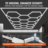 VEVOR Hexagon Garage Lights 86400LM 5 Grid Honeycomb LED Shop Ceiling Light - Top-Down View