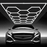 VEVOR Hexagon Garage Lights 86400LM 5 Grid Honeycomb LED Shop Ceiling Light - Low Angle