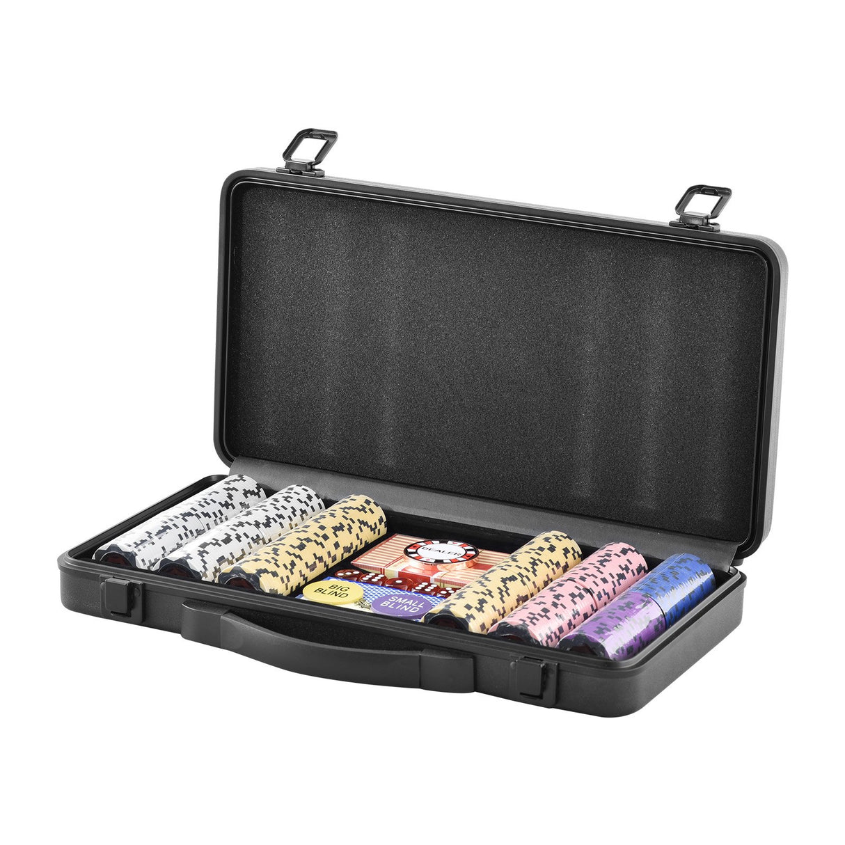 VEVOR Poker Chip Set, 300-Piece Poker Set, Complete Poker Playing Game Set with Carrying Case, Heavyweight 14 Gram Casino Clay Chips, Cards, Buttons