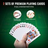 VEVOR Poker Chip Set, 300-Piece Poker Set, Complete Poker Playing Game Set with Aluminum Carrying  Case, 11.5 Gram Casino Chips, Cards, Buttons and Dices, for Texas Hold'em, Blackjack, Gambling - Top-Down View