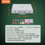 VEVOR Poker Chip Set, 300-Piece Poker Set, Complete Poker Playing Game Set with Aluminum Carrying  Case, 11.5 Gram Casino Chips, Cards, Buttons and Dices, for Texas Hold'em, Blackjack, Gambling - Close-Up Angle