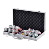 VEVOR Poker Chip Set, 300-Piece Poker Set, Complete Poker Playing Game Set with Aluminum Carrying Case, 11.5 Gram Casino Chips, Cards, Buttons and